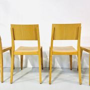 Danish beech dining chairs, 1980s, set of 6