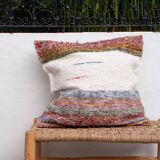 Hand-woven handmade cushion cover made from recycled cotton