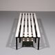 Vintage White Wooden Bench with Black Metal Frame