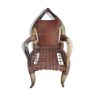 Ethnic armchair in horn and leather