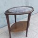 Table guéridon Art Nouveau en acajou et dessus en marbre