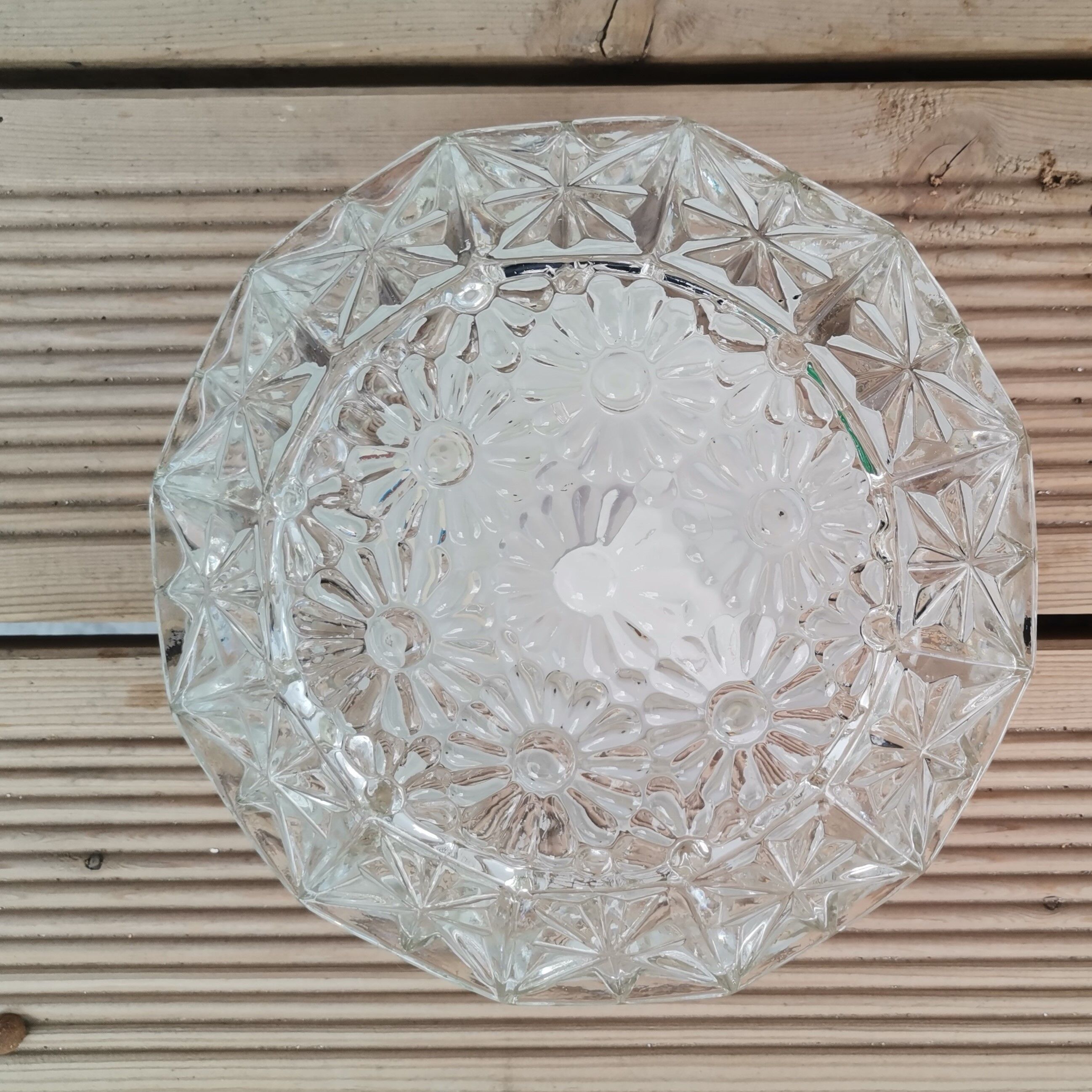 Vintage clear glass flush mount lamp