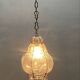 Wrought Iron Tinted Blue Murano Glass Light Pendant 1960’s