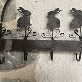 Hook "rabbits" 6 hooks in vintage wrought iron