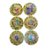 6 dessert plates in Sarreguemines barbotine.