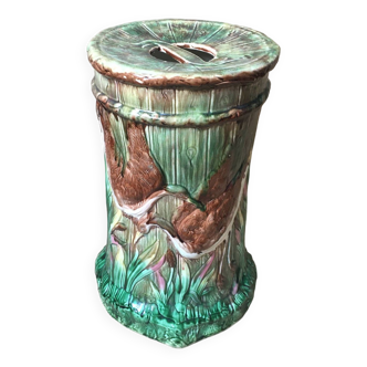 Very rare MAJOLICA GARDEN STOOL, by Thomas Forester and Sons, around 1880