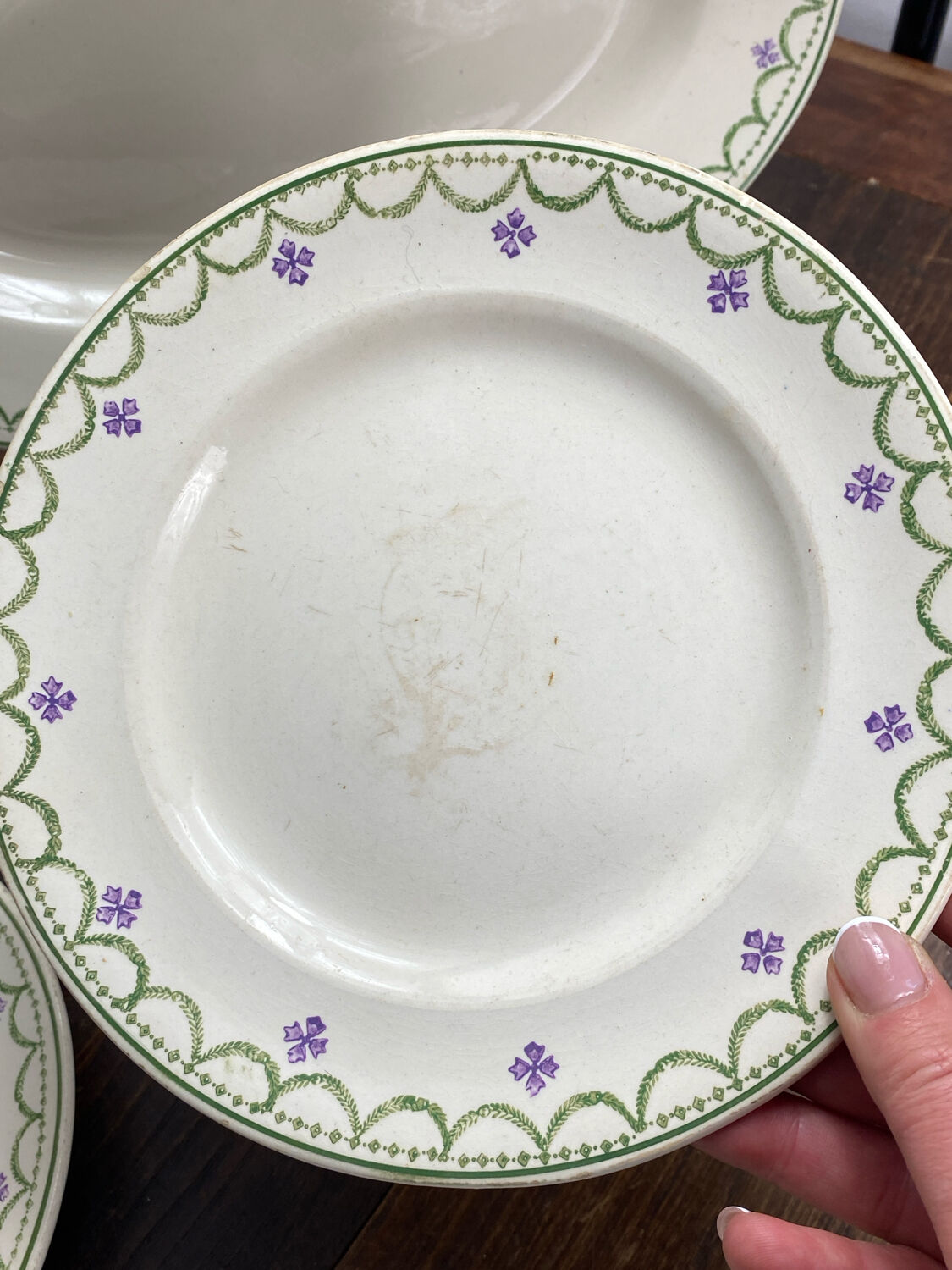 Iron clay dishes, Longwy, Violetta collection