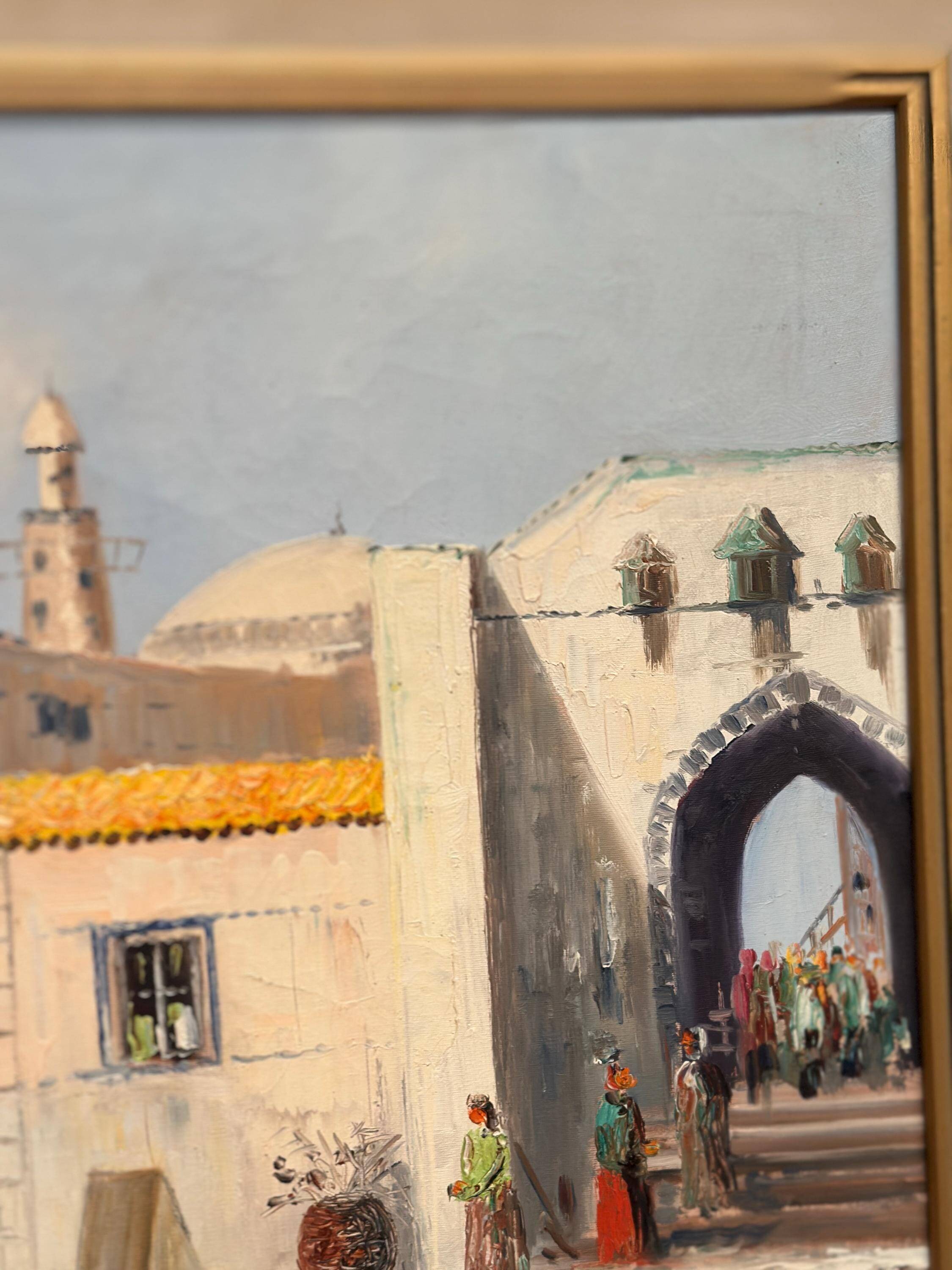 Swedish Oil on Canvas – “Southern Street” by J. Erix