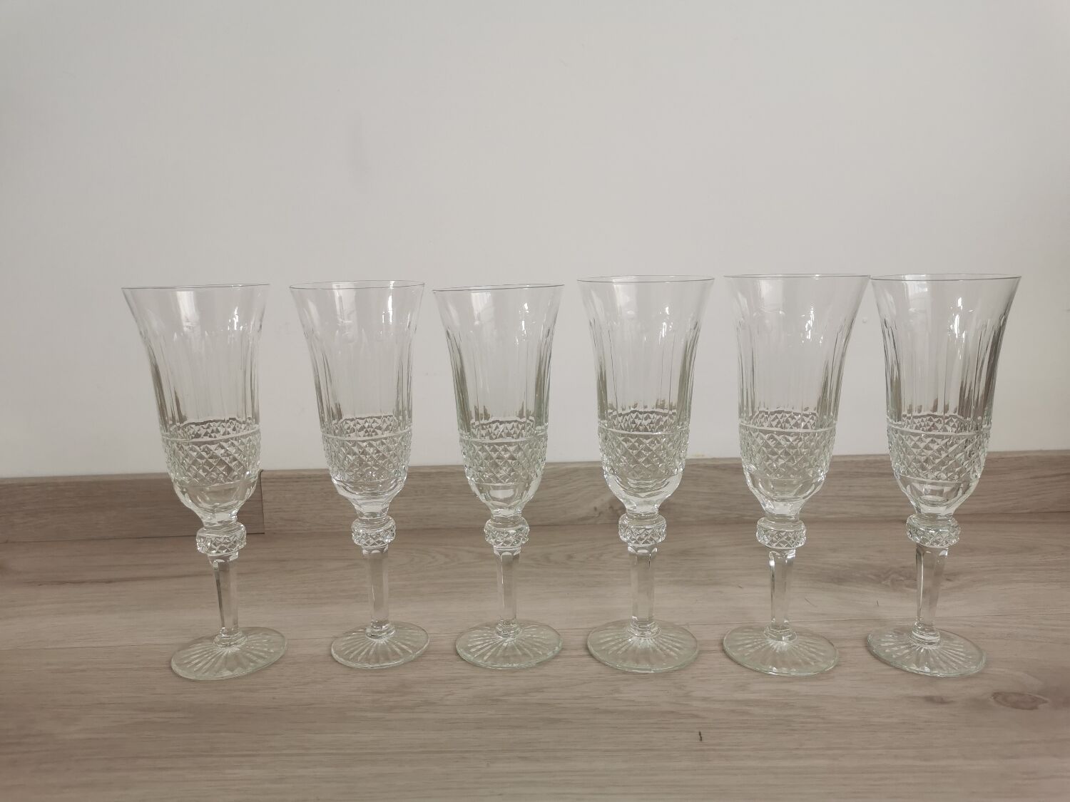 Antique foot glasses cut St Louis style 30 pieces