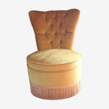 Fauteuil crapaud moutarde