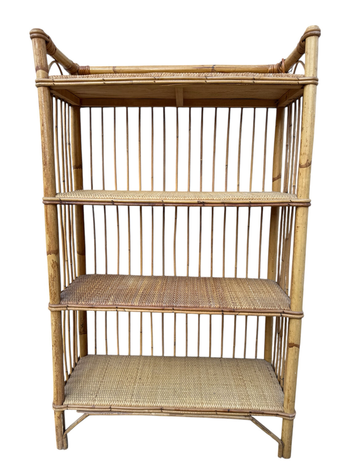 1960s rattan shelf from France