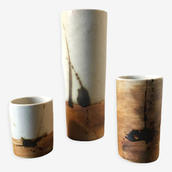 Serie de vases en grès émaillé