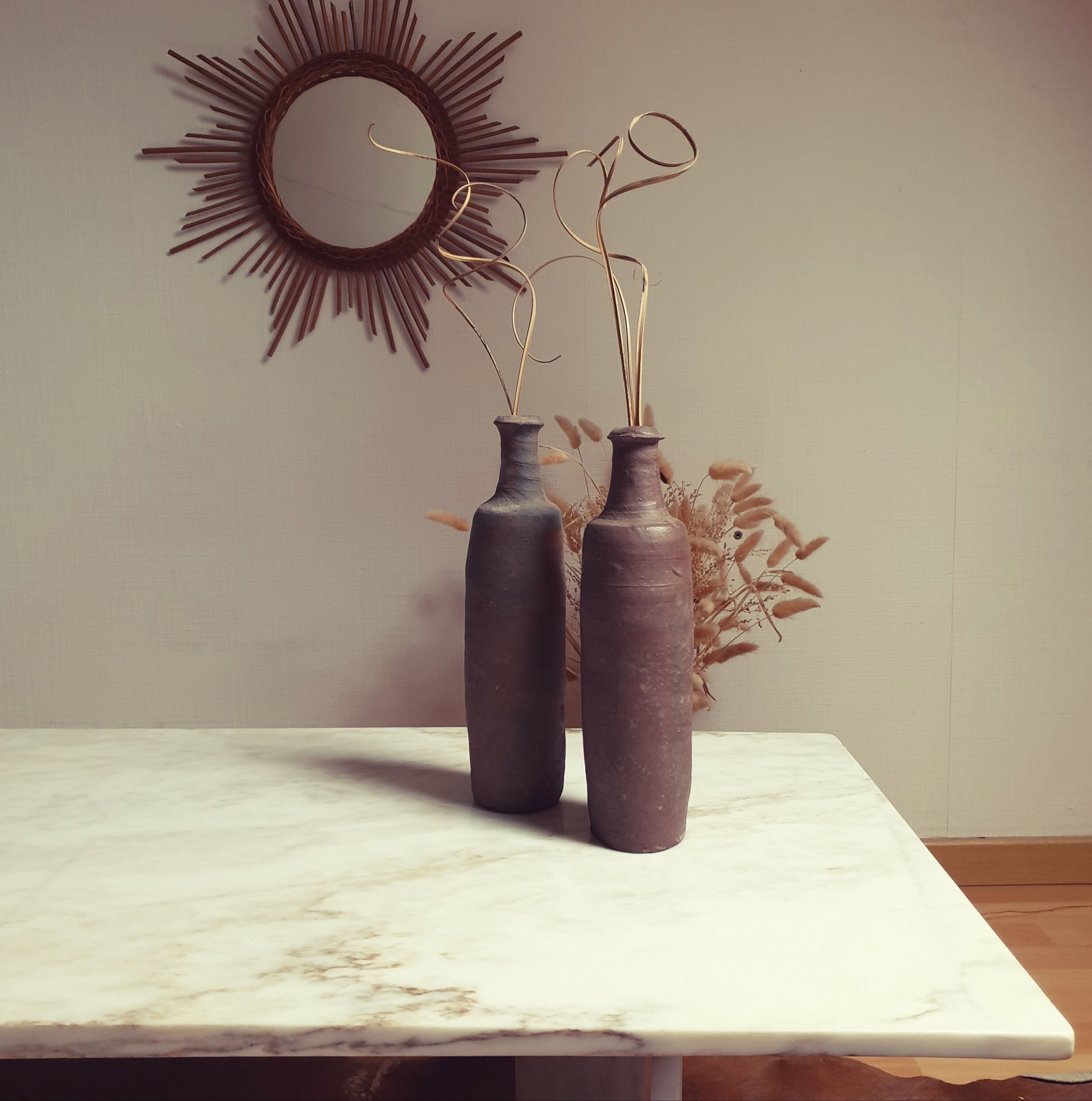 Vintage Carrara marble coffee table