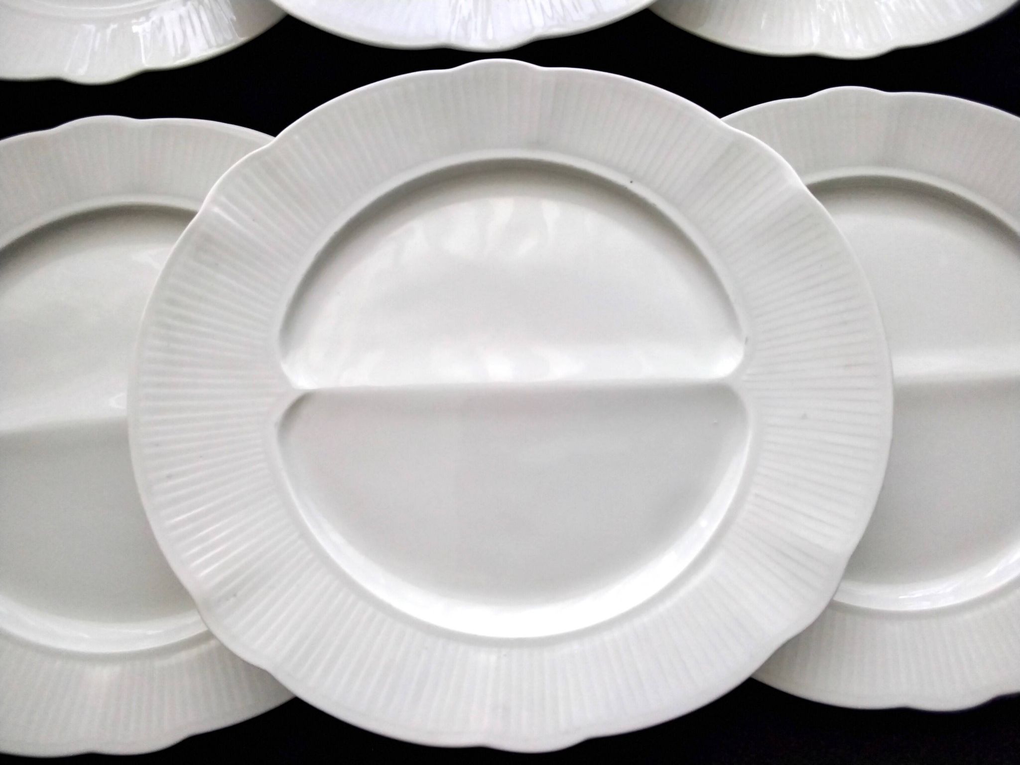 6 pillivuyt white porcelain asparagus plates