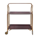 Vintage service, rolling bar, table, wheeled service, golden metal service, folding service