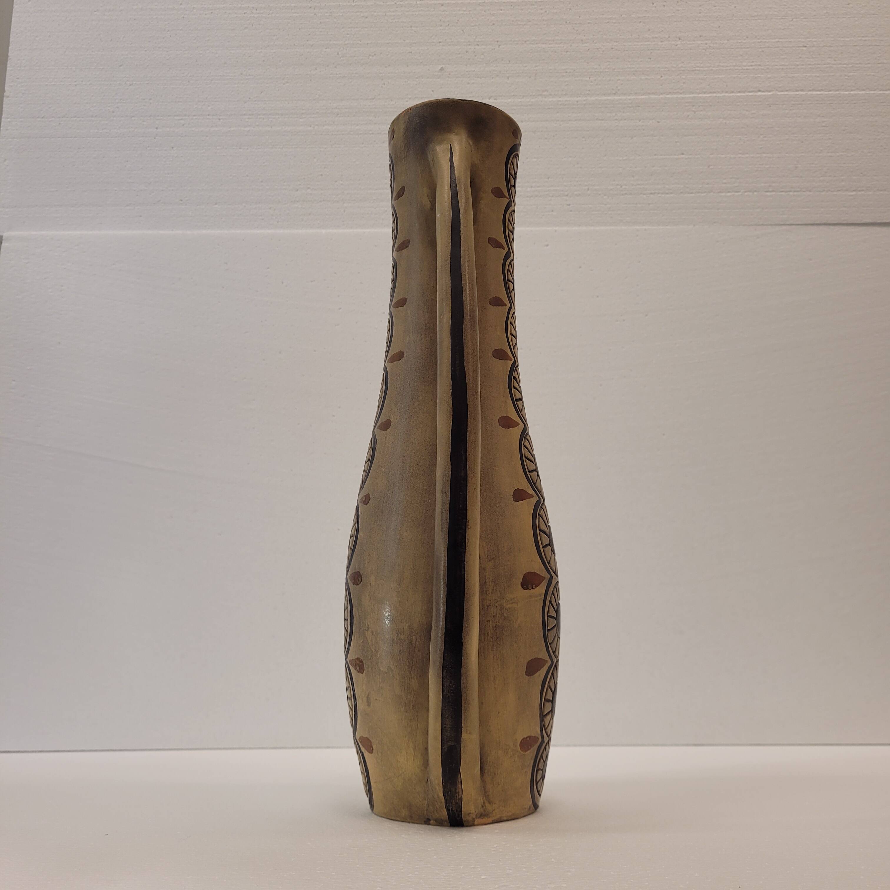 Jarrón / Jar in ceramic, Tribal style, 70's - France