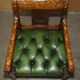 Chesterfield leather office chair with Dutch marquetry