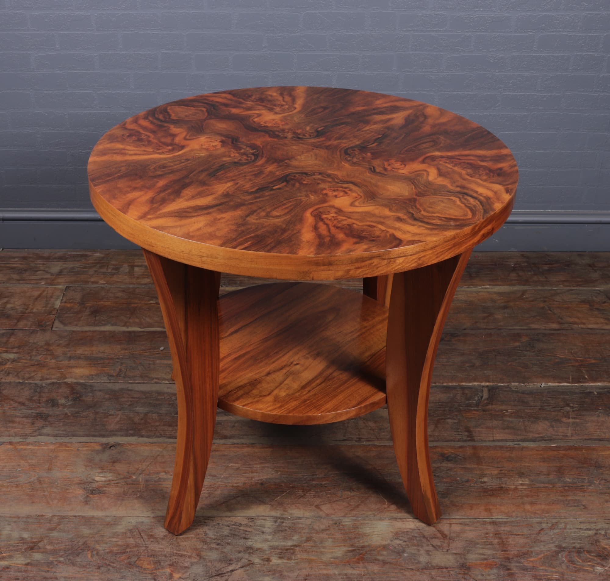 Art deco walnut coffee table