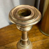 Brass and stone candlestick