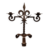 Chandelier en fer forgé noir fleur de lys