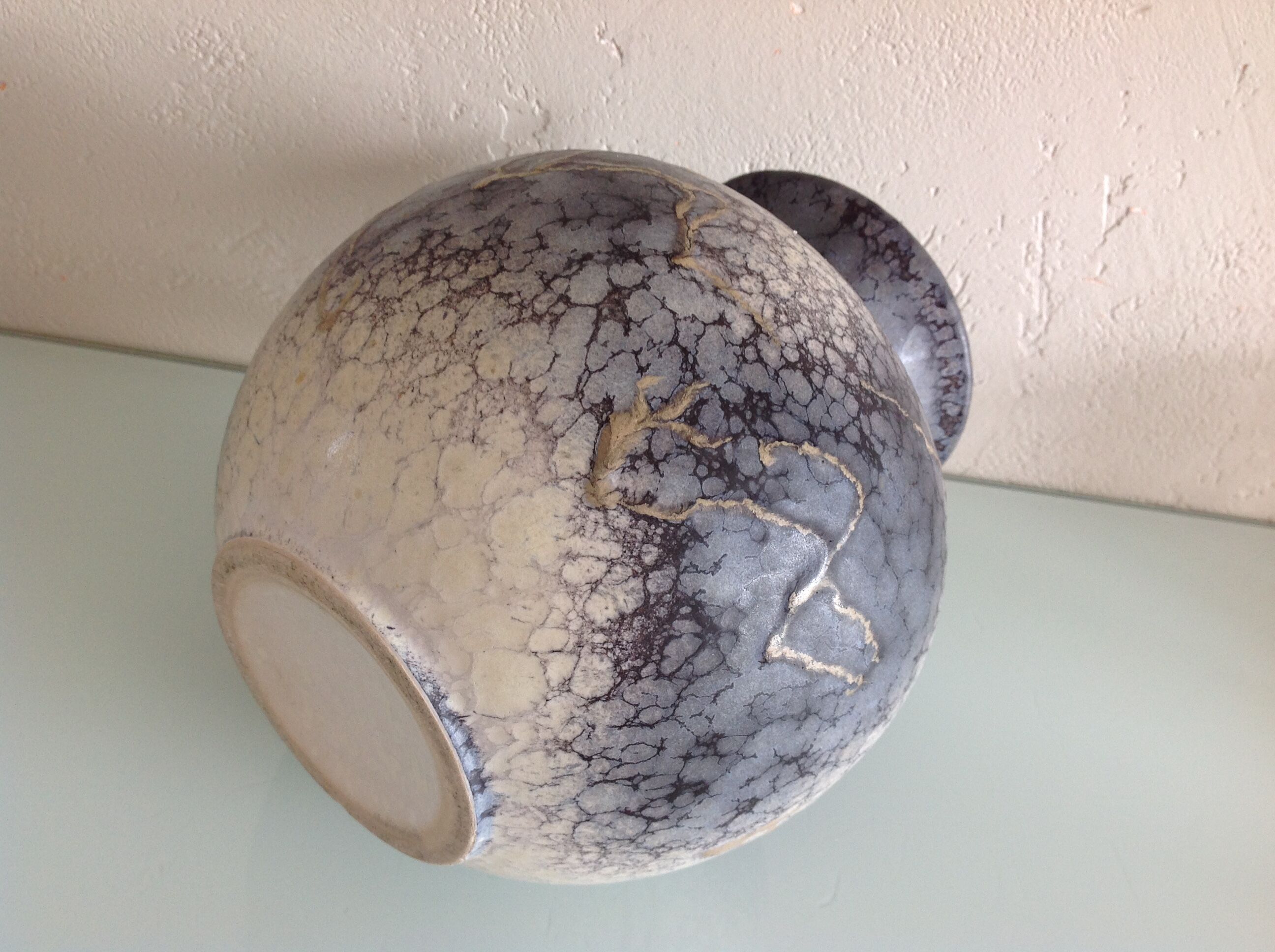 Fat Lav blue ball vase by Ruscha Art 60/70