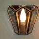 Matching pair french mid century copper & glass single light wall lanterns 3915