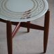 Teak and glass side table, mid-century Danish design, made in the 1960s.