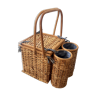 Vintage rattan picnic basket