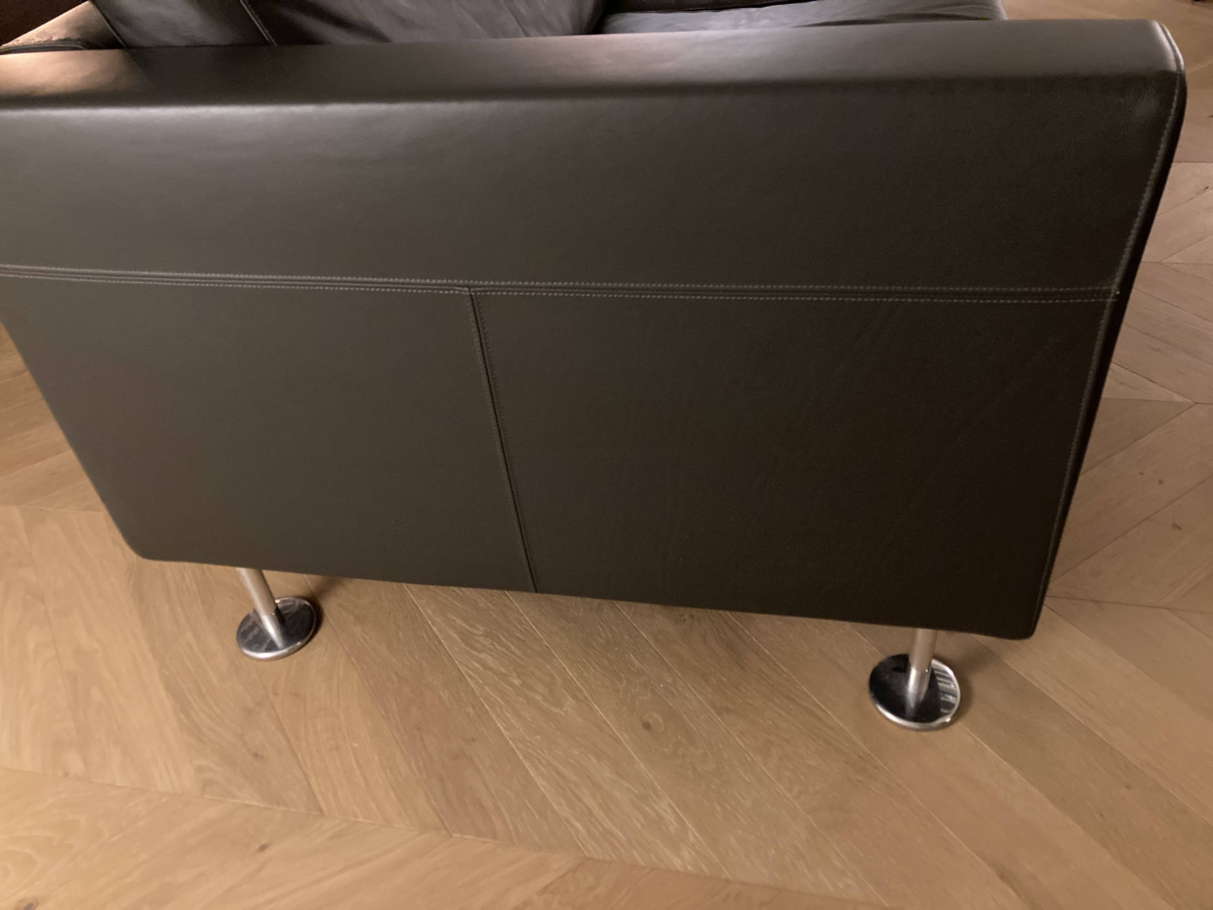 VITRA Park Sofa – Jasper Morrison – premium grey leather canapé