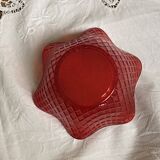 Set of 5 red colored glass bowls Bormioli Rocco Italy ACC-7269