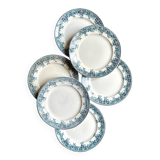 6 Moulin des Loups flat plates in iron clay, “Summer” service