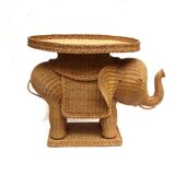 Elephant bass table in rattan.