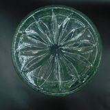 Green pressed-moulded crystal vase