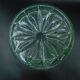 Green pressed-moulded crystal vase