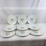 12 antique dessert plates made in France Digoin Sarreguemines