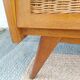 compass leg commode, wicker, vintage