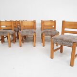 Set of 10 pinewood dining chair in the style of Ate van Apeldoorn, The Netherlands 1970's