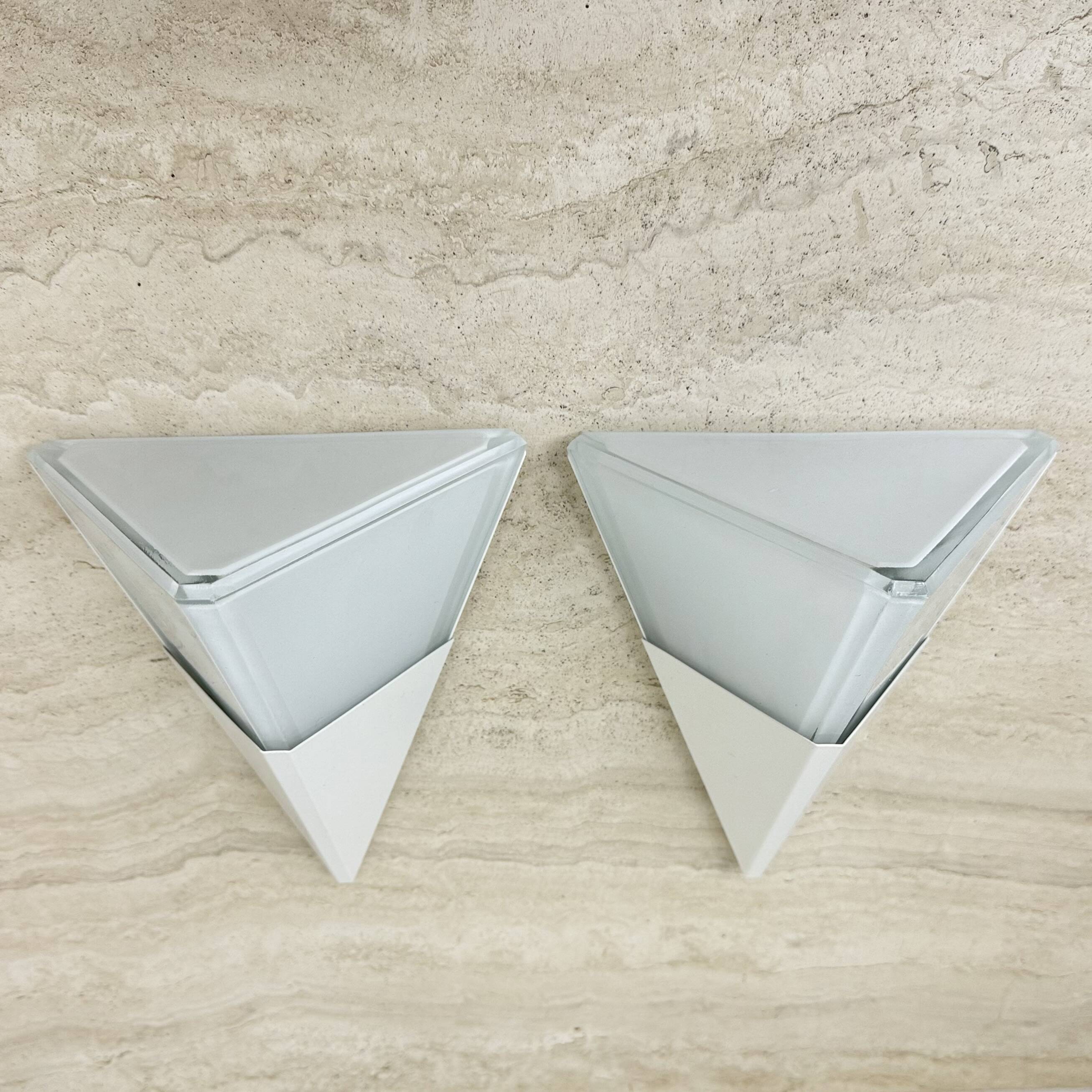 Set of 2 Limburg Glashütte glass wall lamps sconce , 1970s