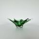 Sculptural Green Murano Style Glass Bowl