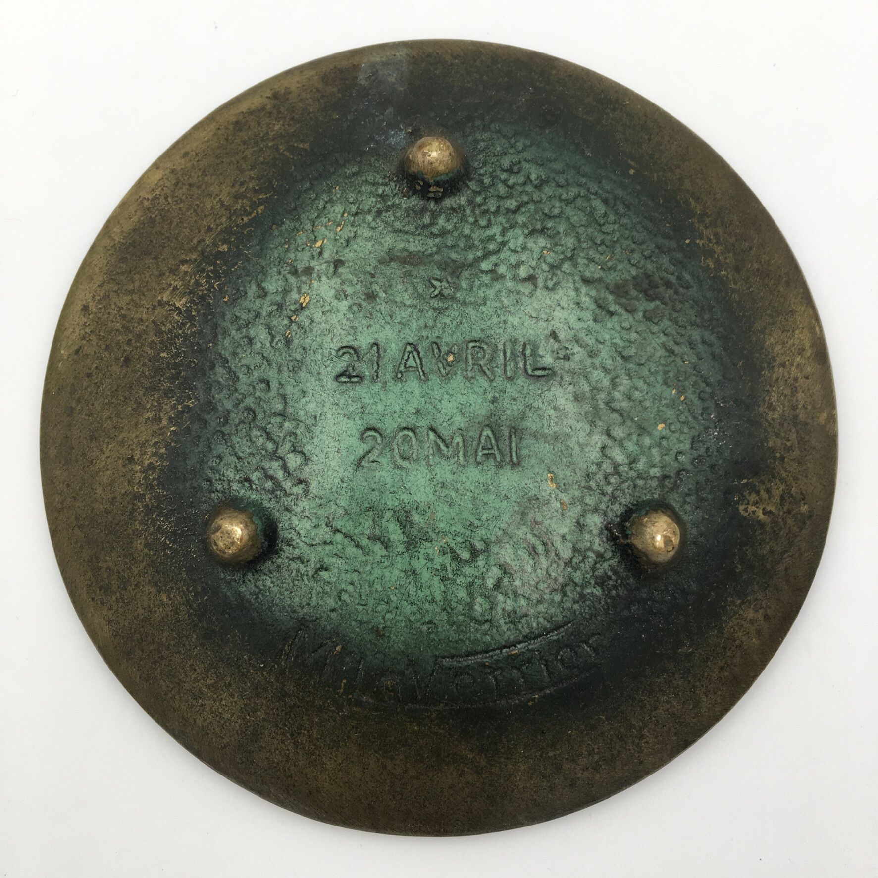Bronze trinket bowl, Max le Verrier, taurus zodiac sign decoration, signed - Circa 1930-1940