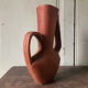 Vase in carved teak wood, 60s