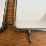 Metal triptych mirror from the 1950s