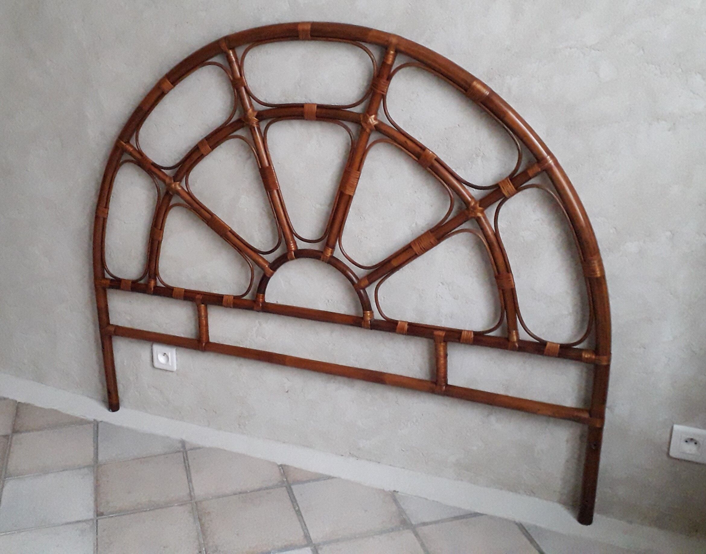 Bamboo and rattan bedhead
