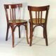 Two Baumann No. 43 bistro chairs from 1950, two-tone