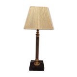 Old brass column and marble base table lamp