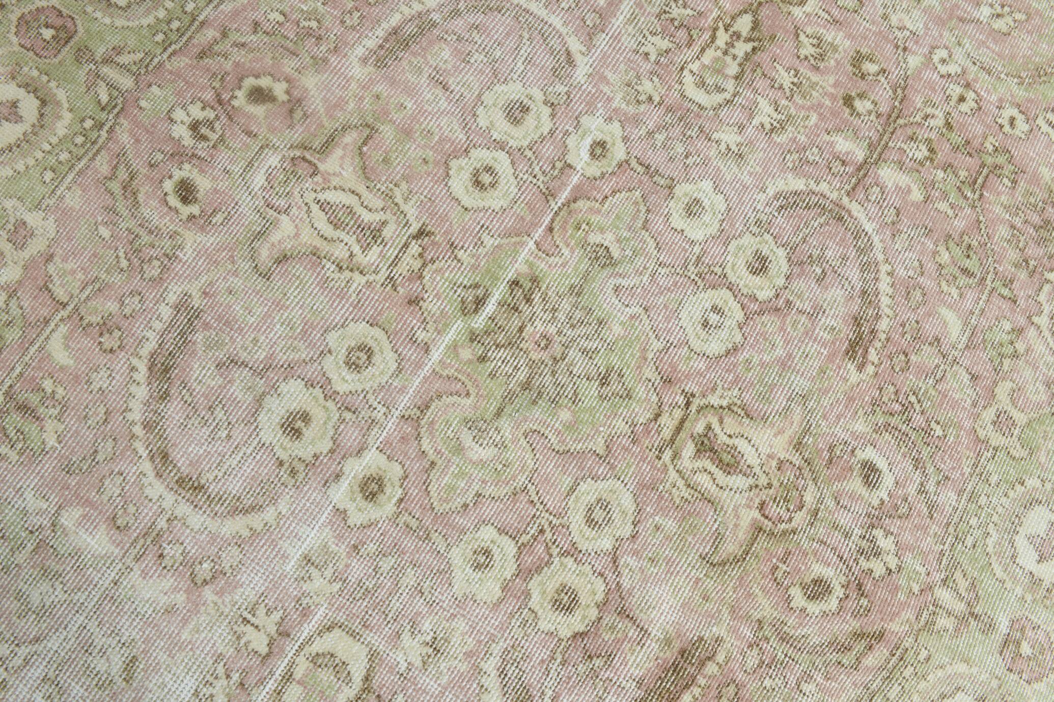 5x9 Light Red Green Vintage Area Rug, 160x274Cm SK 21509