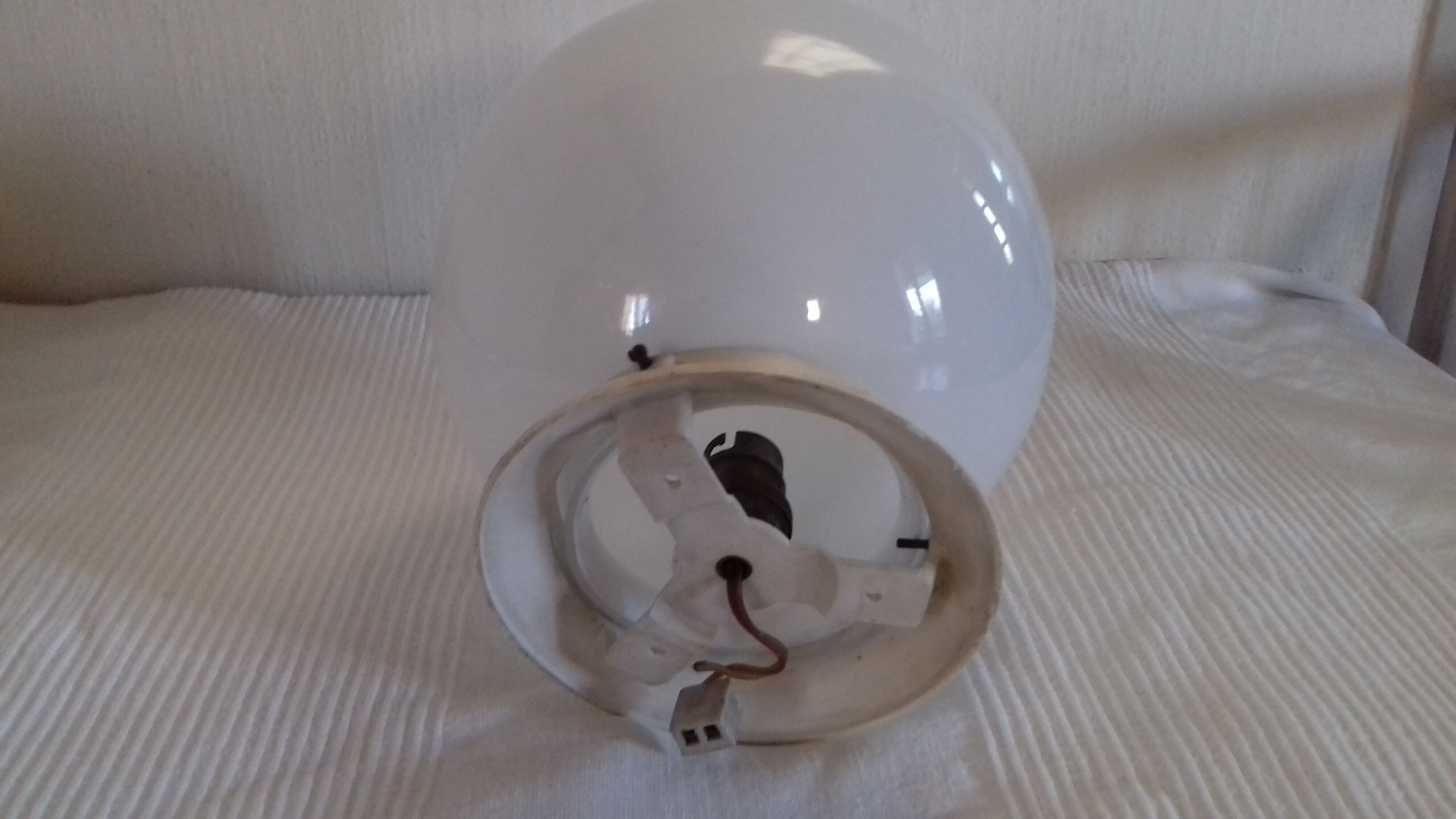 White opaline ball ceiling light
