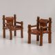 Brutalist Armchairs in Saddle Leather, Hungary, 1970s