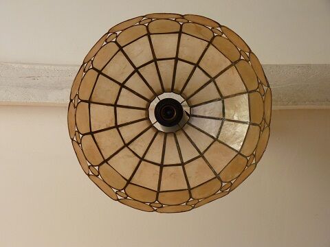 Hanging lamp brass and mother of pearl