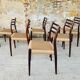 Ensemble de 6 chaises, modèle 78 en palissandre, première édition par Niels Moller, circa 1962-1970